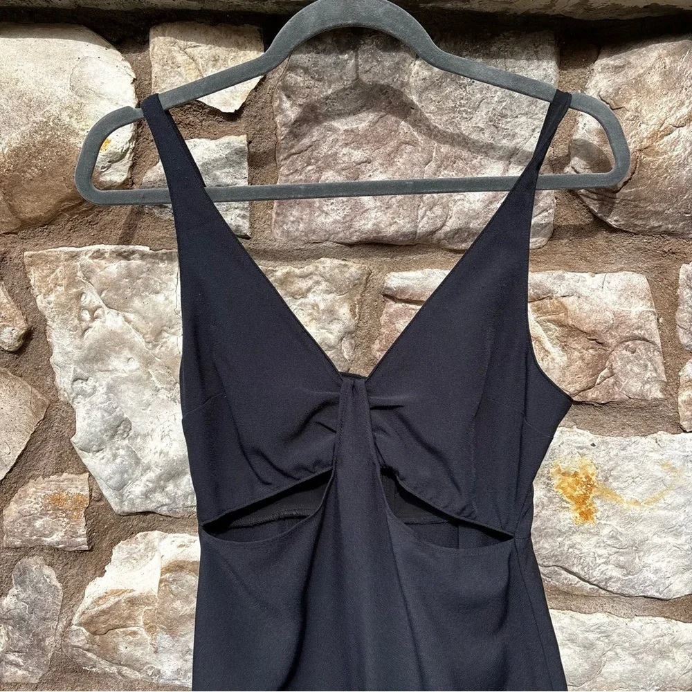 Abercrombie & Fitch Black Midi Dress Cut Out XS Slip Dress LBD - Picture 2 of 7